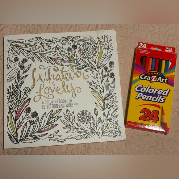 Whatever Is Lovely: A Coloring Book  Reflection and Worship Calming Has Pencils - Picture 1 of 4